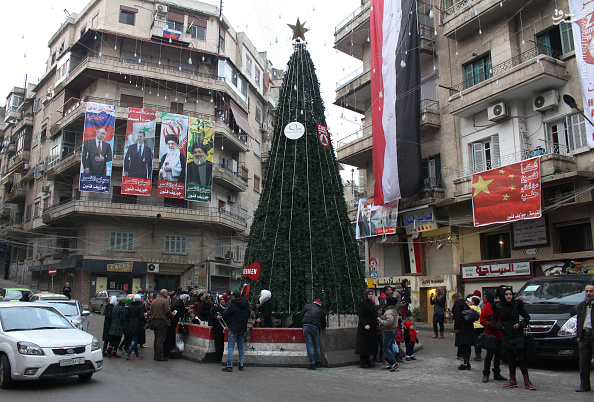 عکس/ تصویرِ رهبر انقلاب در خیابان‌های حلب