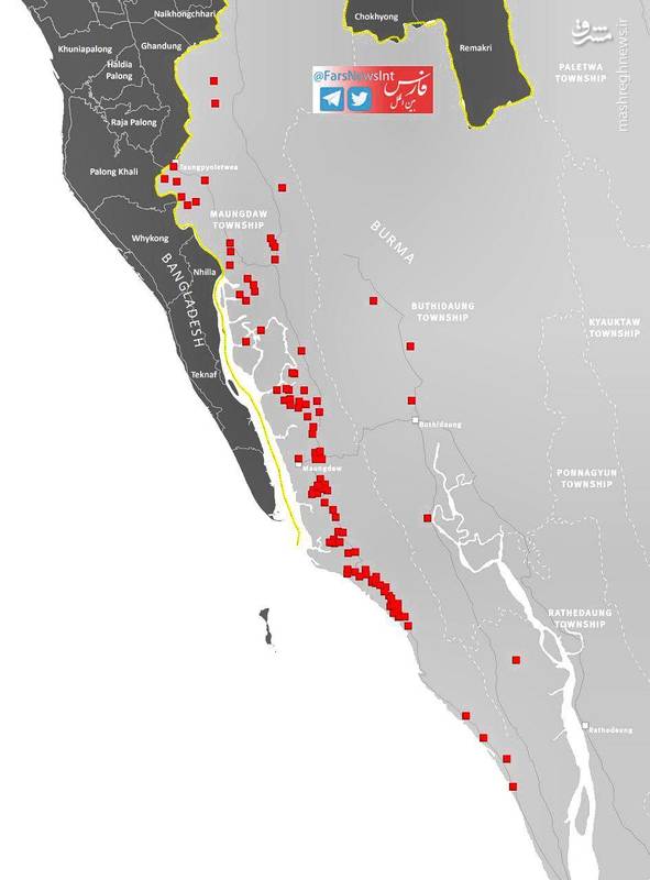 تصویر ماهواره‌ای روستاهای مسلمان نشین تخریب شده در میانمار