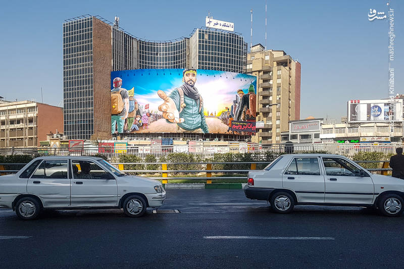 تصویر «شهید حججی» برروی دیوارنگاره جدید میدان ولیعصر